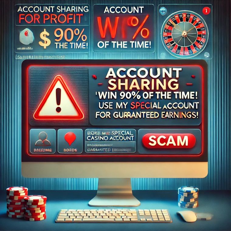 Illustration d'une proposition de partage d'un compte de casino entre deux personnes.